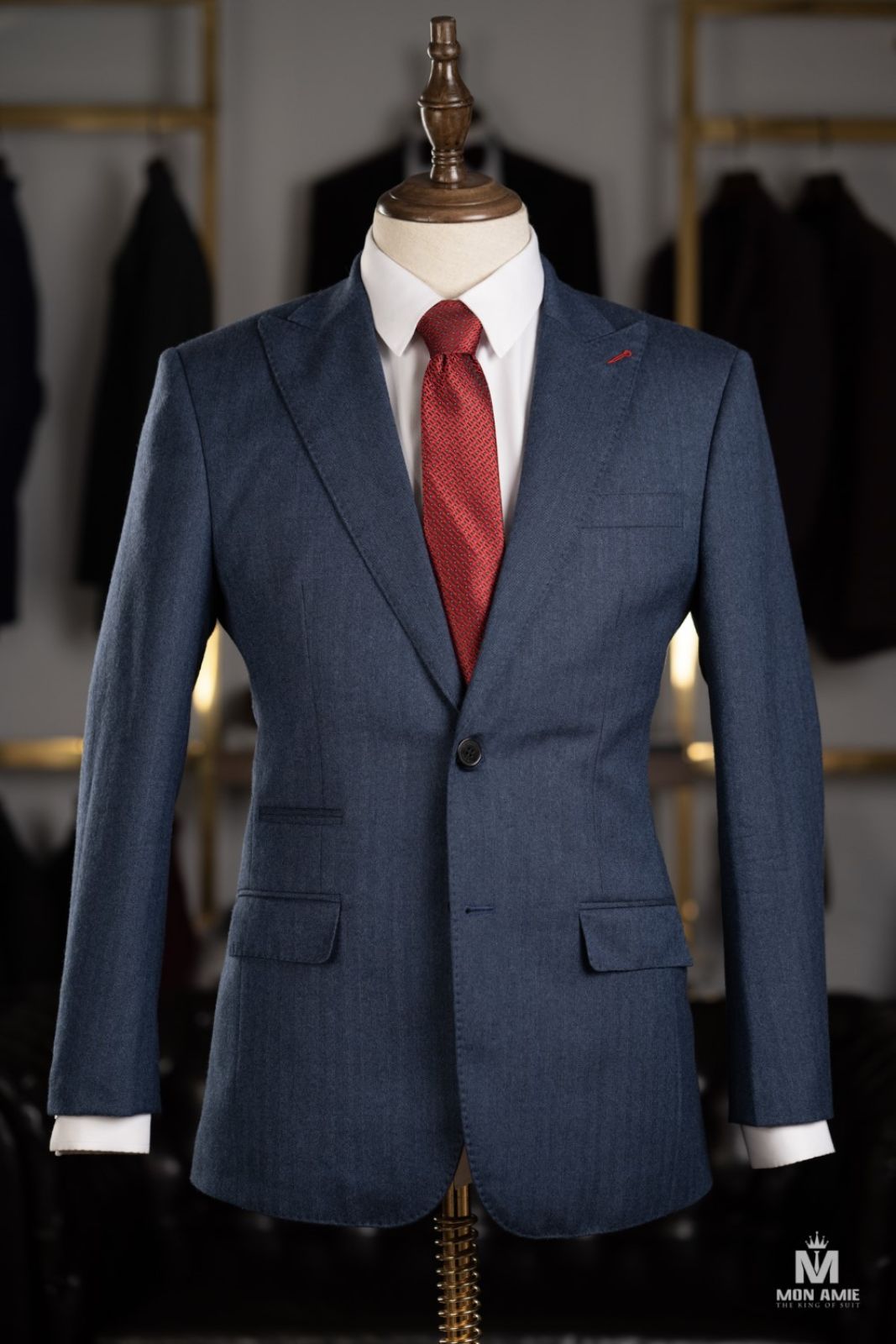 Subtle Striped Dark Navy Suit 